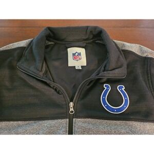 NFL Brand Indianapolis Colts Pullover Mens Medium Black Gray  Quarter Zip Jacket
